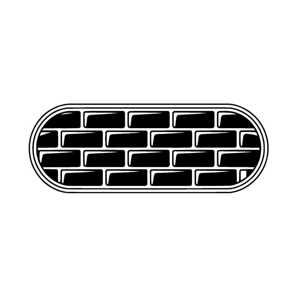 Minimalist Brick Wall Outline, Geometric vector