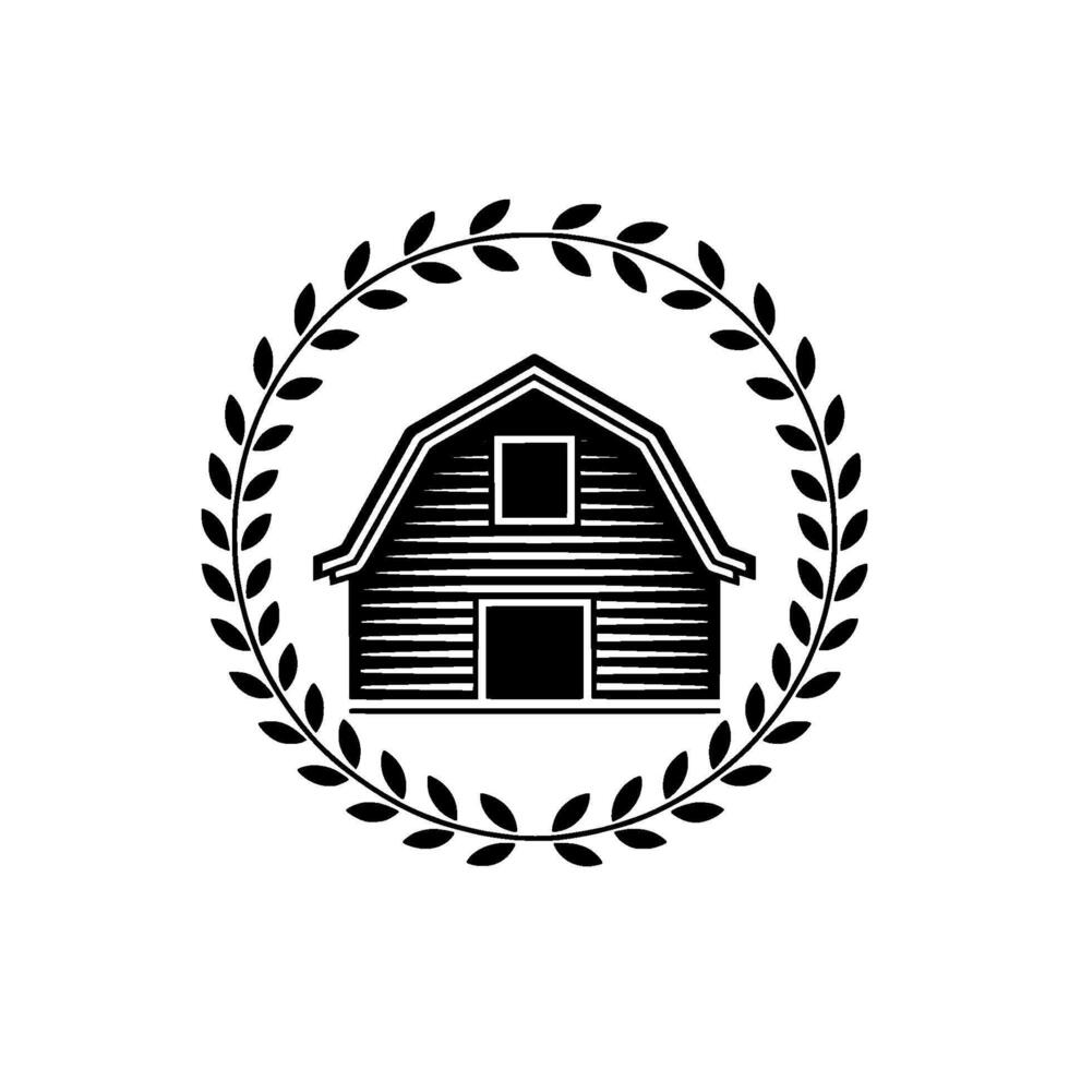 Rustic Barn Emblem, Heritage Tradition vector