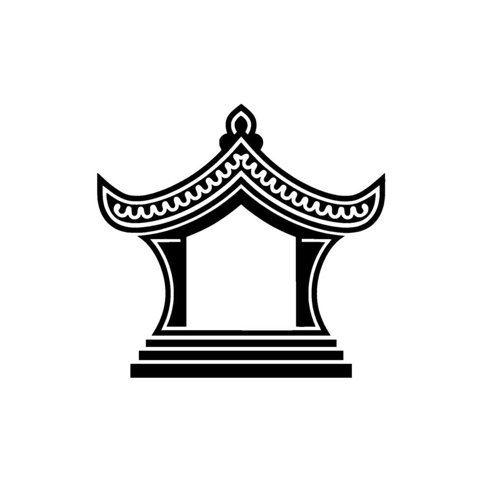 Stylized Thai Pavilion Emblem, Minimalist vector