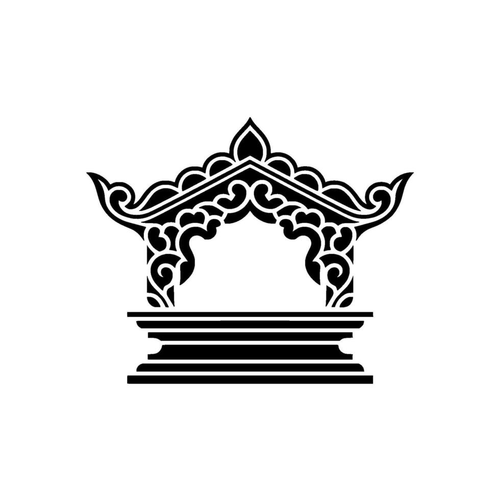 Intricate Archway, Ornamental, Black and White Emblem vector