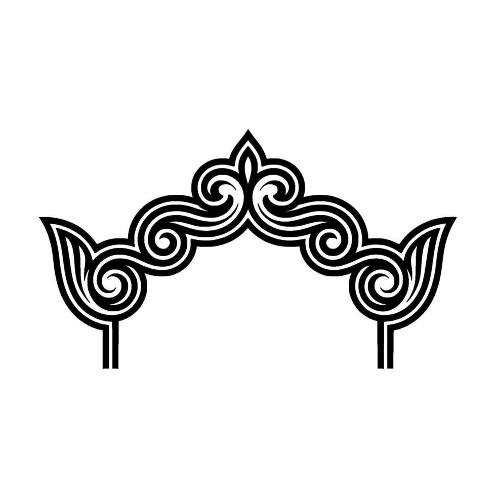 Intricate Celtic Arch Ornament, Black and White vector