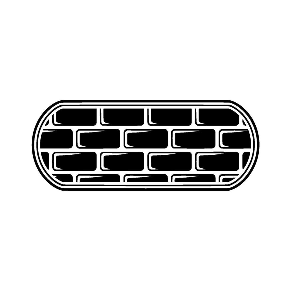 Abstract Brick Oval, Minimalist vector