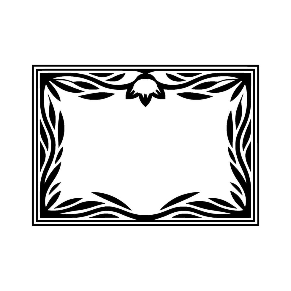 Art Deco Floral Frame, Elegant, Vintage Style vector