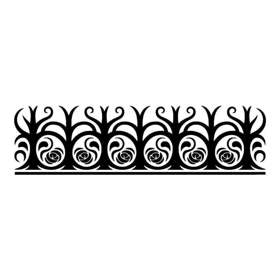 Intricate Floral Border, Vintage, Elegant Ornamentation, Rosettes vector