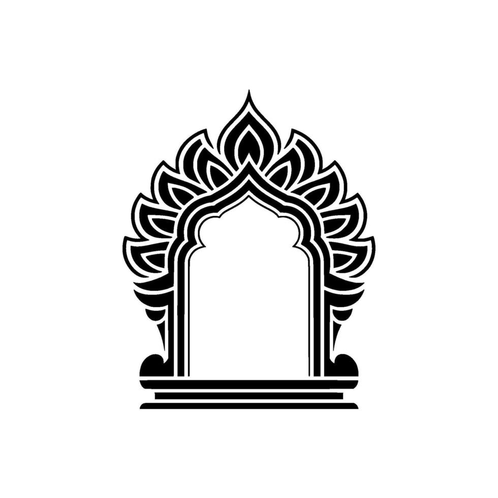 Intricate Archway, Islamic Ornamentation, Minimalist - Ornament vector