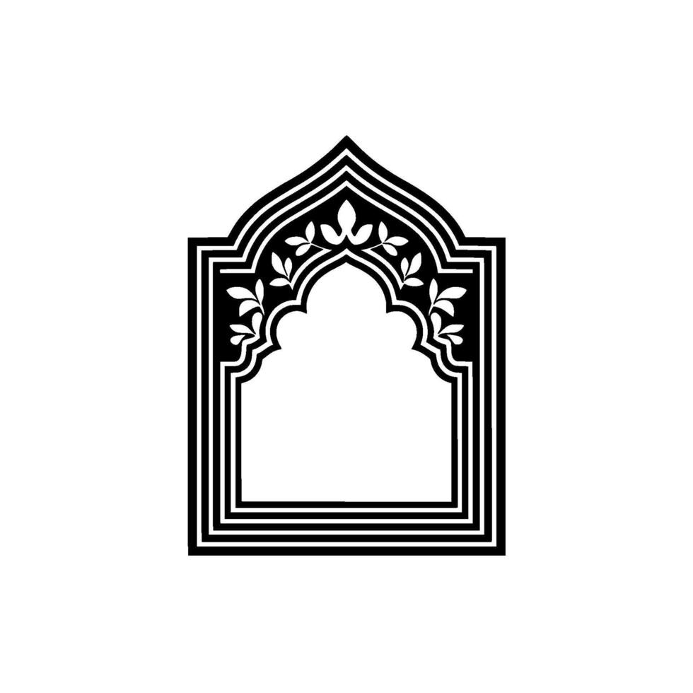 Intricate Archway, Floral Ornamentation, Minimalist, Arch vector