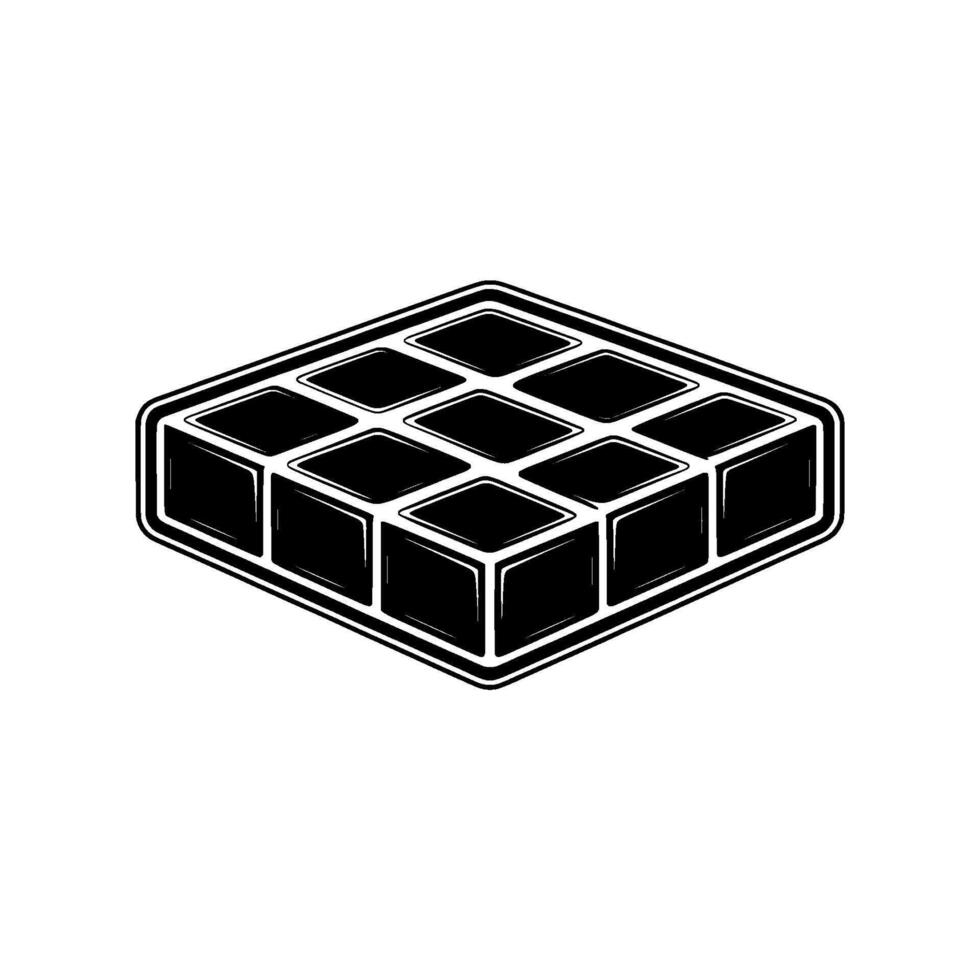 Geometric Bed, Minimalist Silhouette, Black White vector