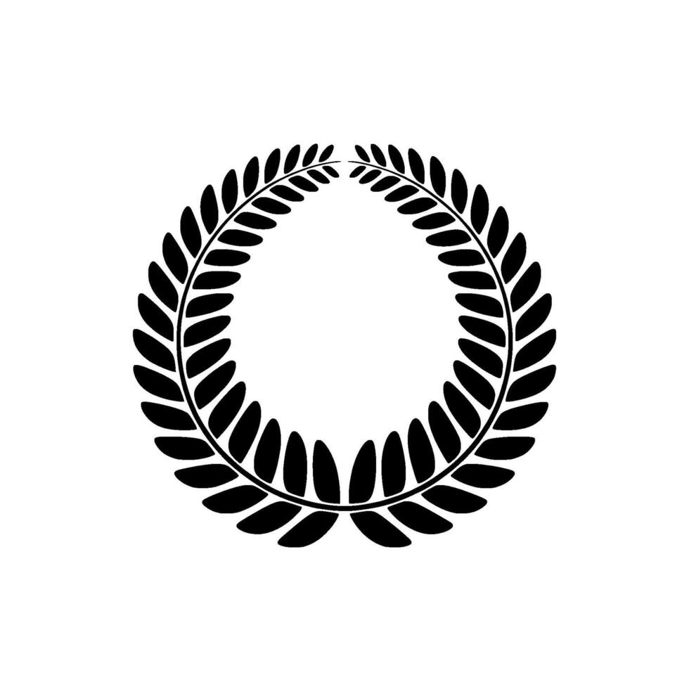 Elegant Laurel Wreath, Minimalist, Symbolic Achievement, Circle vector