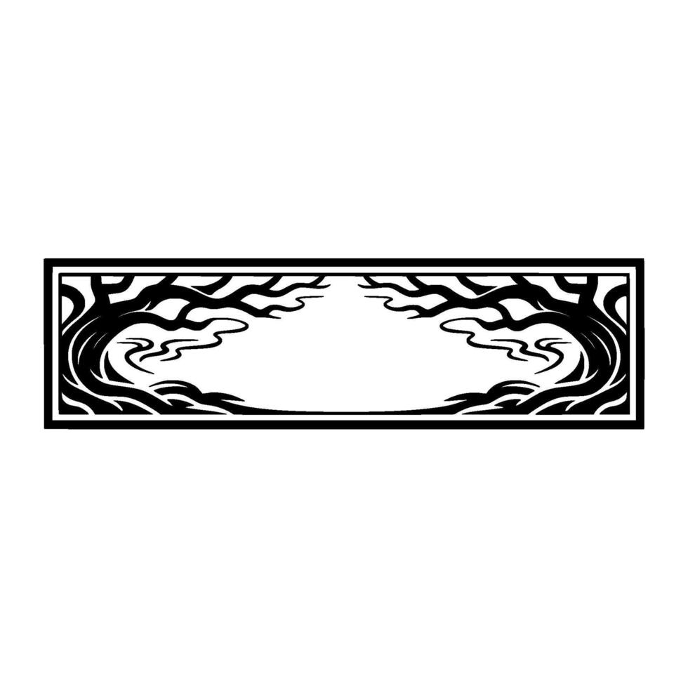 Black Tree Frame, Minimalist, Symbolic Border vector