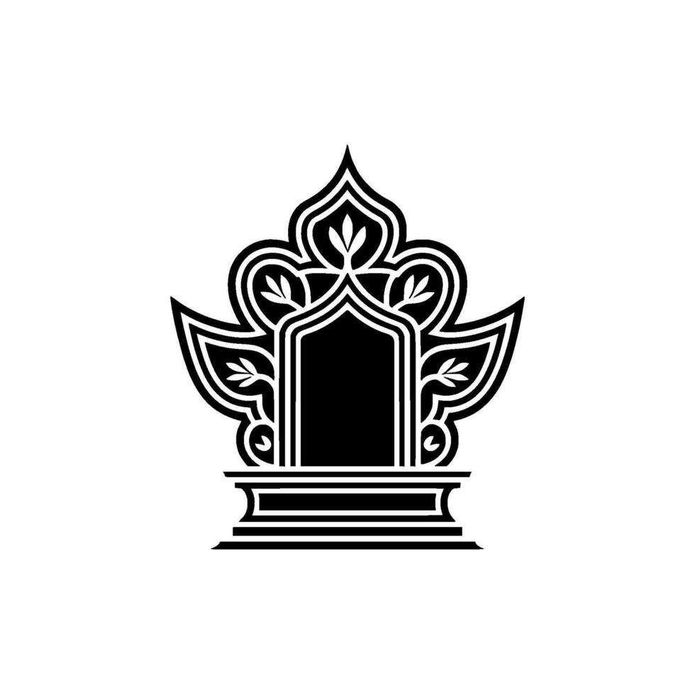 Intricate Islamic Arch Emblem, Elegant Silhouette vector