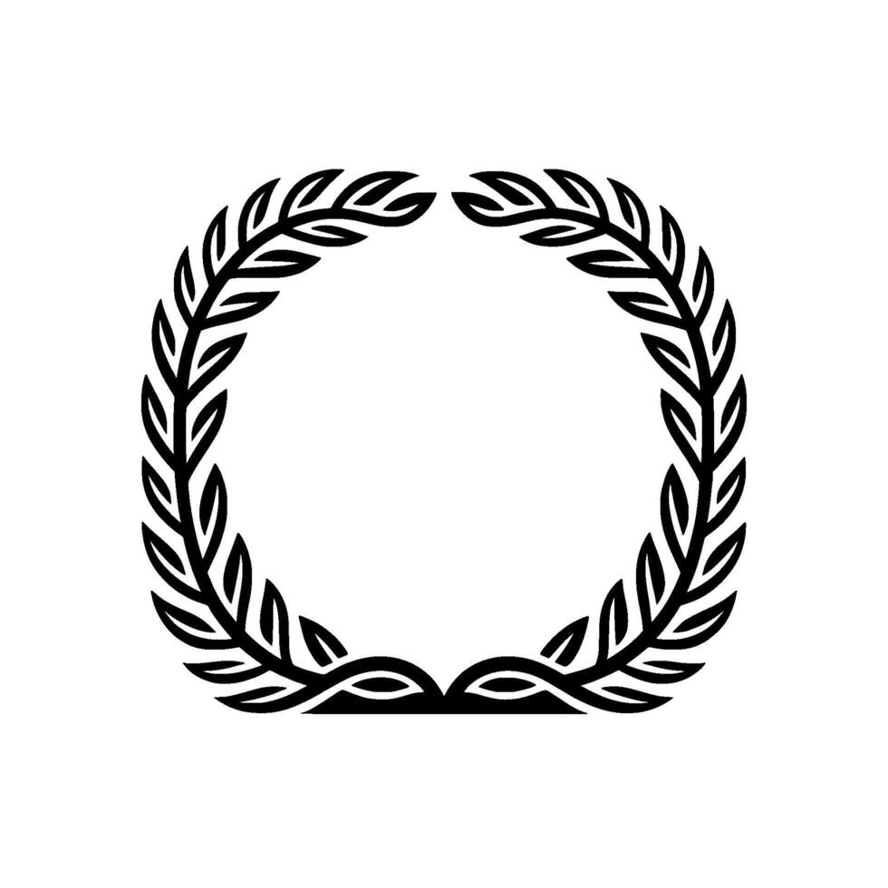 Elegant Laurel Wreath, Minimalist, Award Symbol - Circular vector
