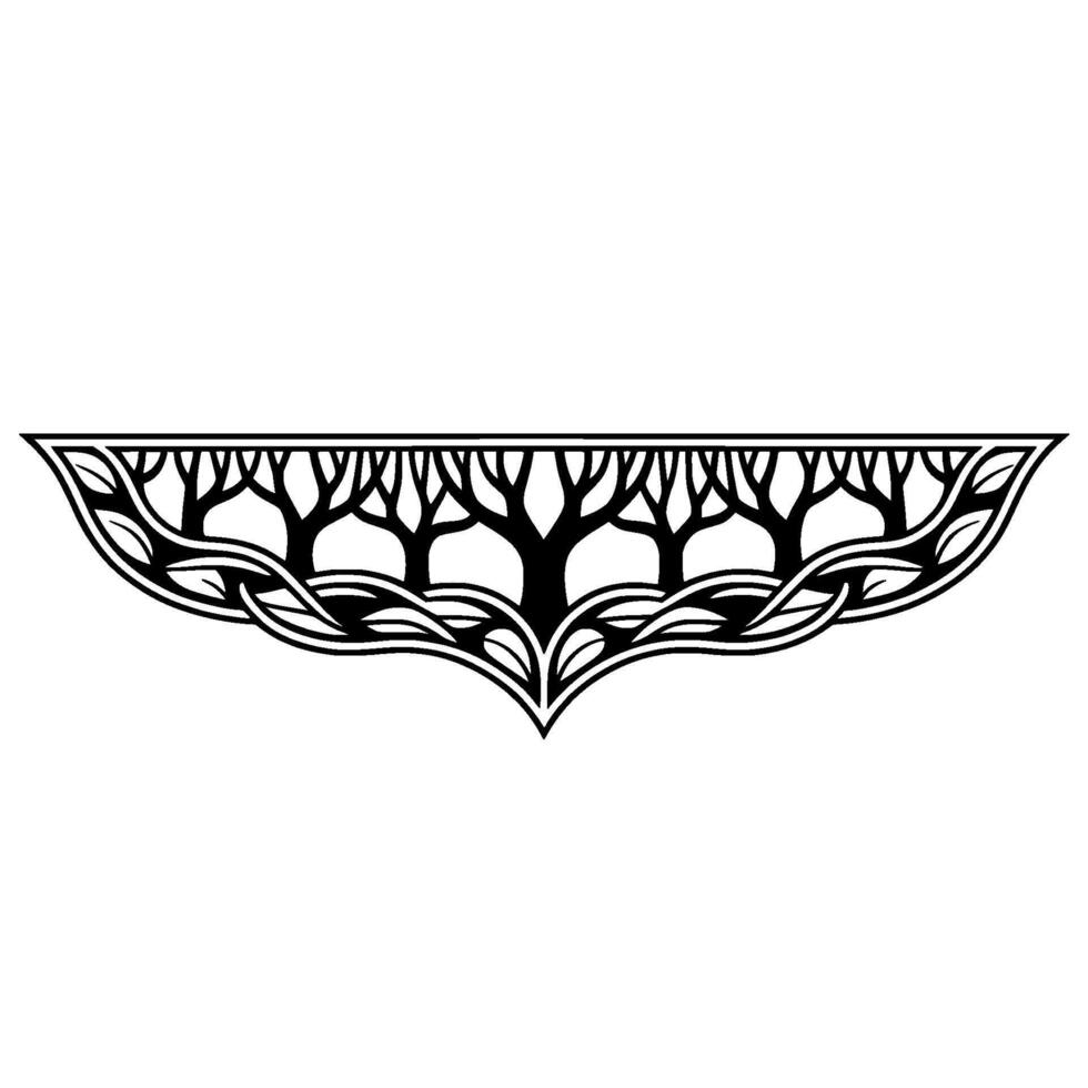 Celtic Tree of Life Border, Intricate Black vector