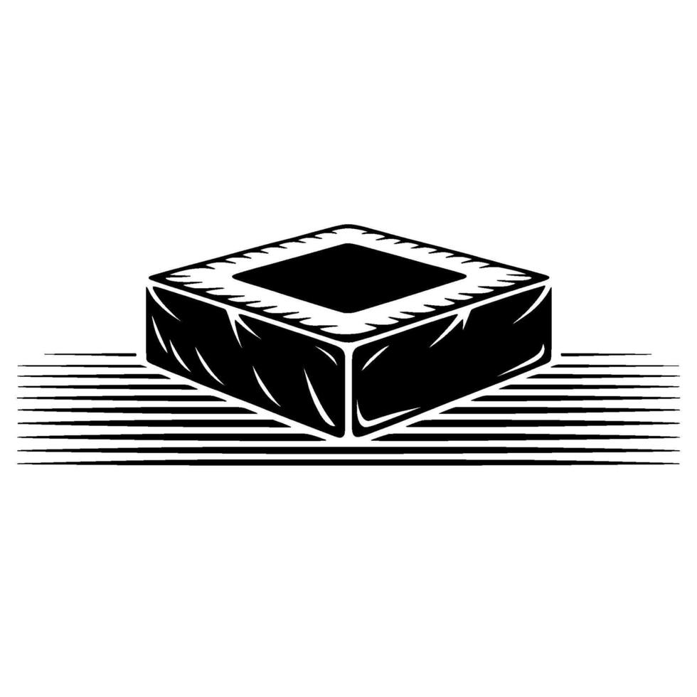 Geometric Block, Textured Silhouette, Minimalist vector