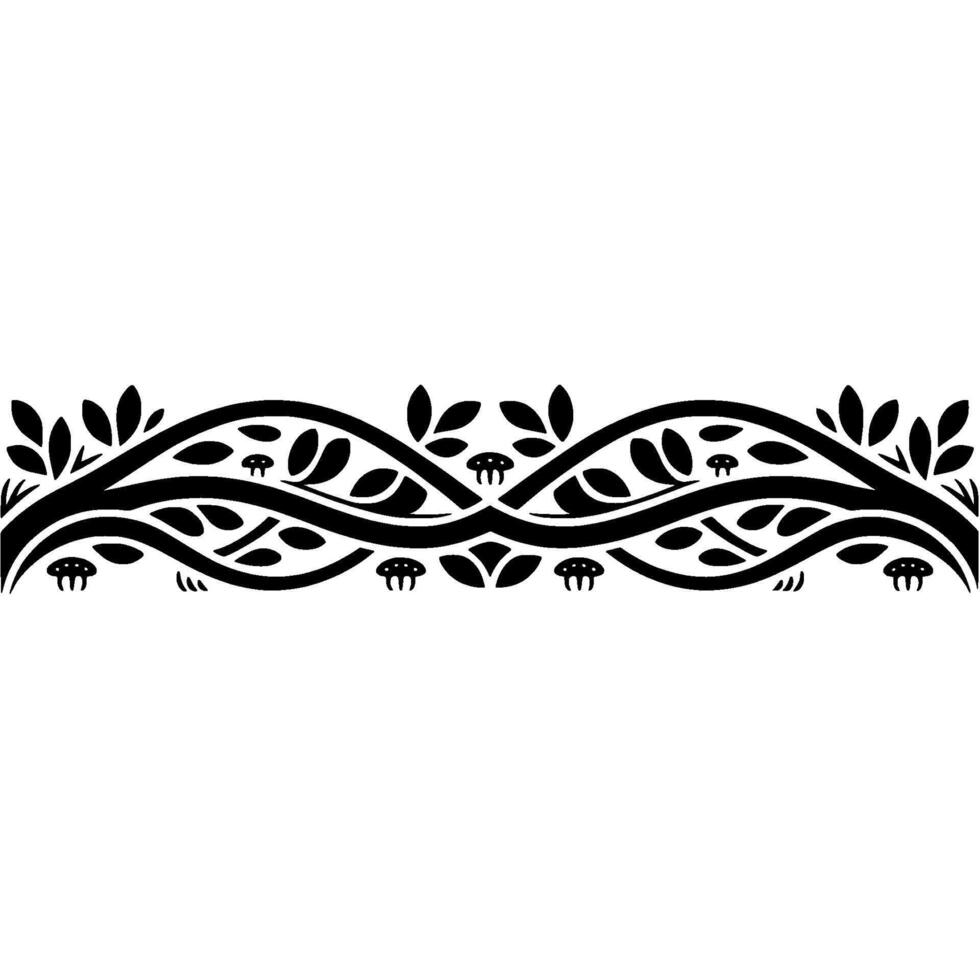 Elegant Botanical Border, Vintage Style, Decorative Element, Vine vector