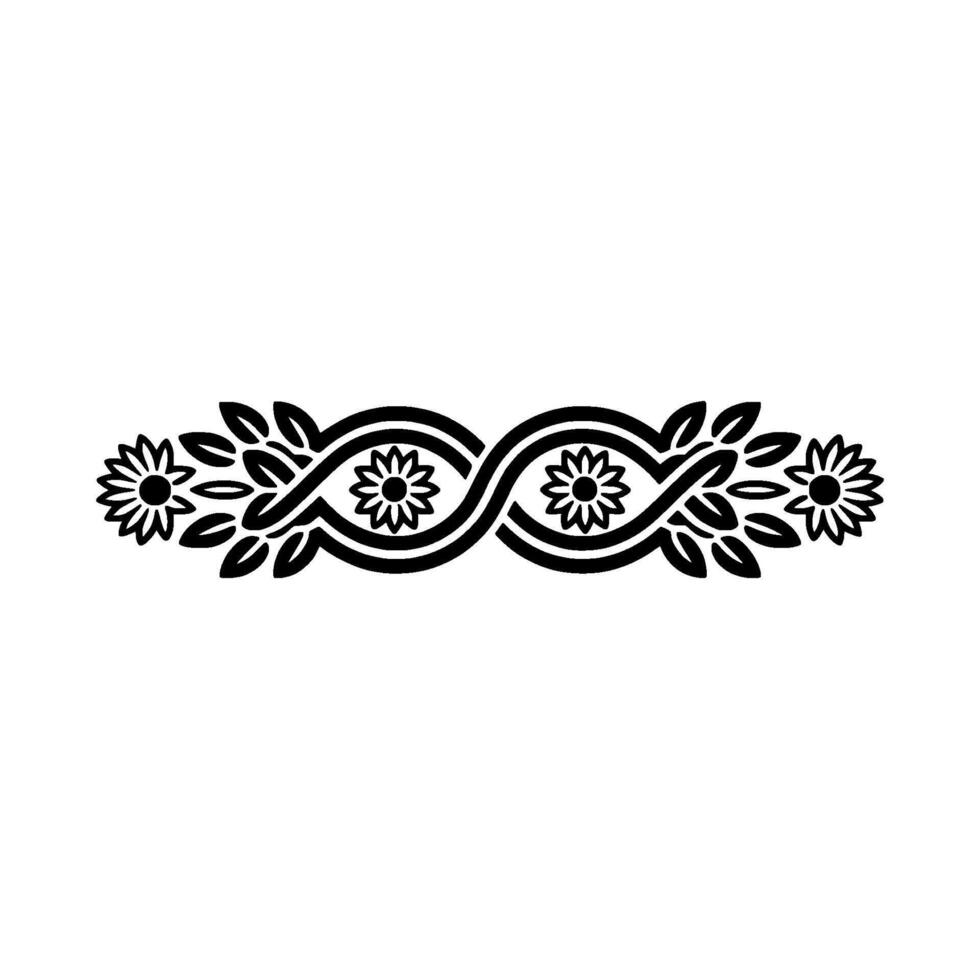 Elegant Floral Border, Vintage Element, - Swirl vector