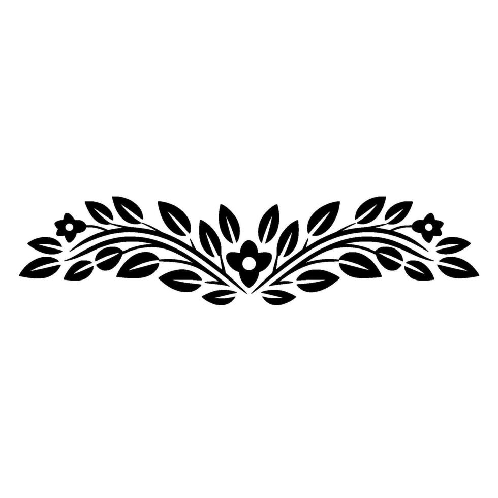 Elegant Floral Border, Vintage, Decorative Element - Flower vector