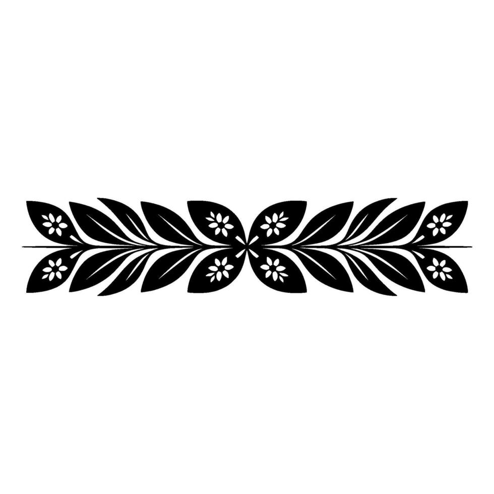 Stylized Black Laurel Branch Border, Elegant Division vector