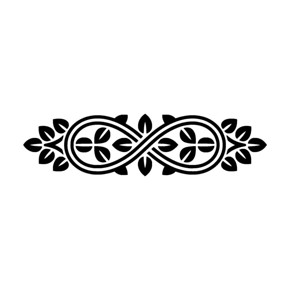 Elegant Botanical Border, Vintage Element, Divider - Floral vector