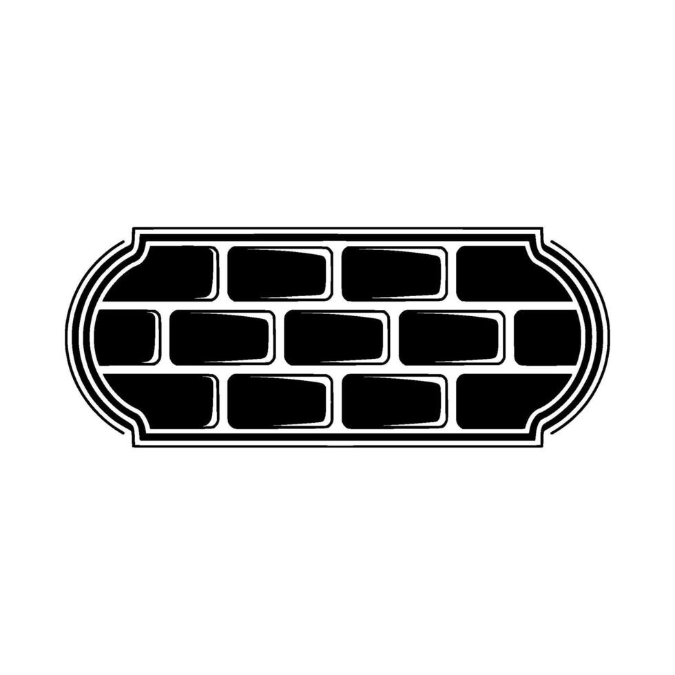 Geometric Brick Shield, Minimalist vector
