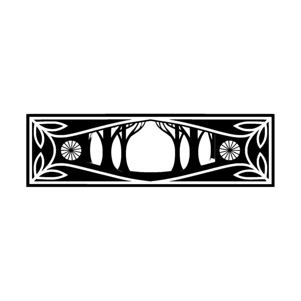 Stylized Forest Emblem, Vintage Illustration, Tranquil Escape vector