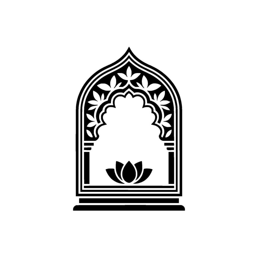 Intricate Archway, Floral Motif, Serene Portal vector