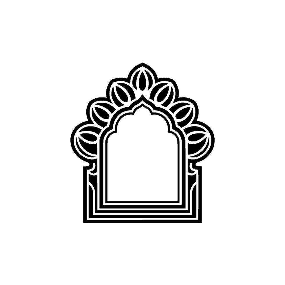 Intricate Archway Silhouette, Moroccan vector