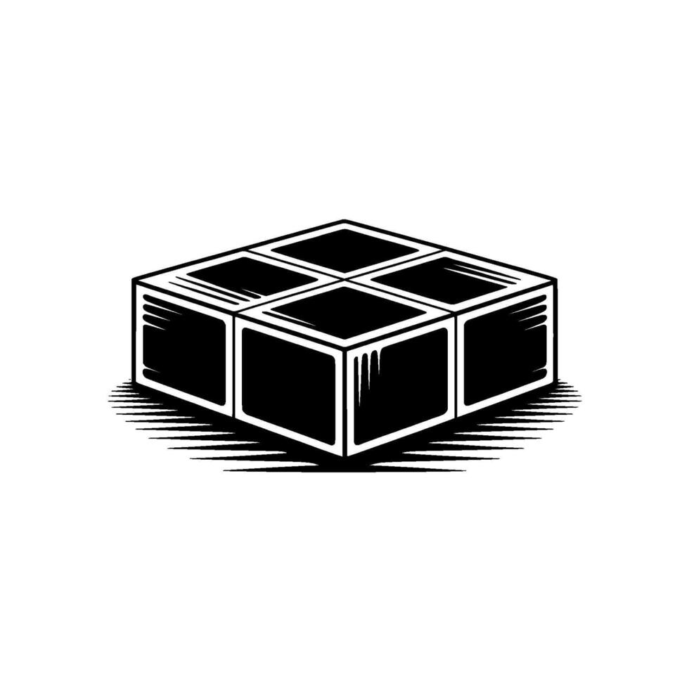 Geometric Block Emblem, Minimalist Silhouette, Industrial vector