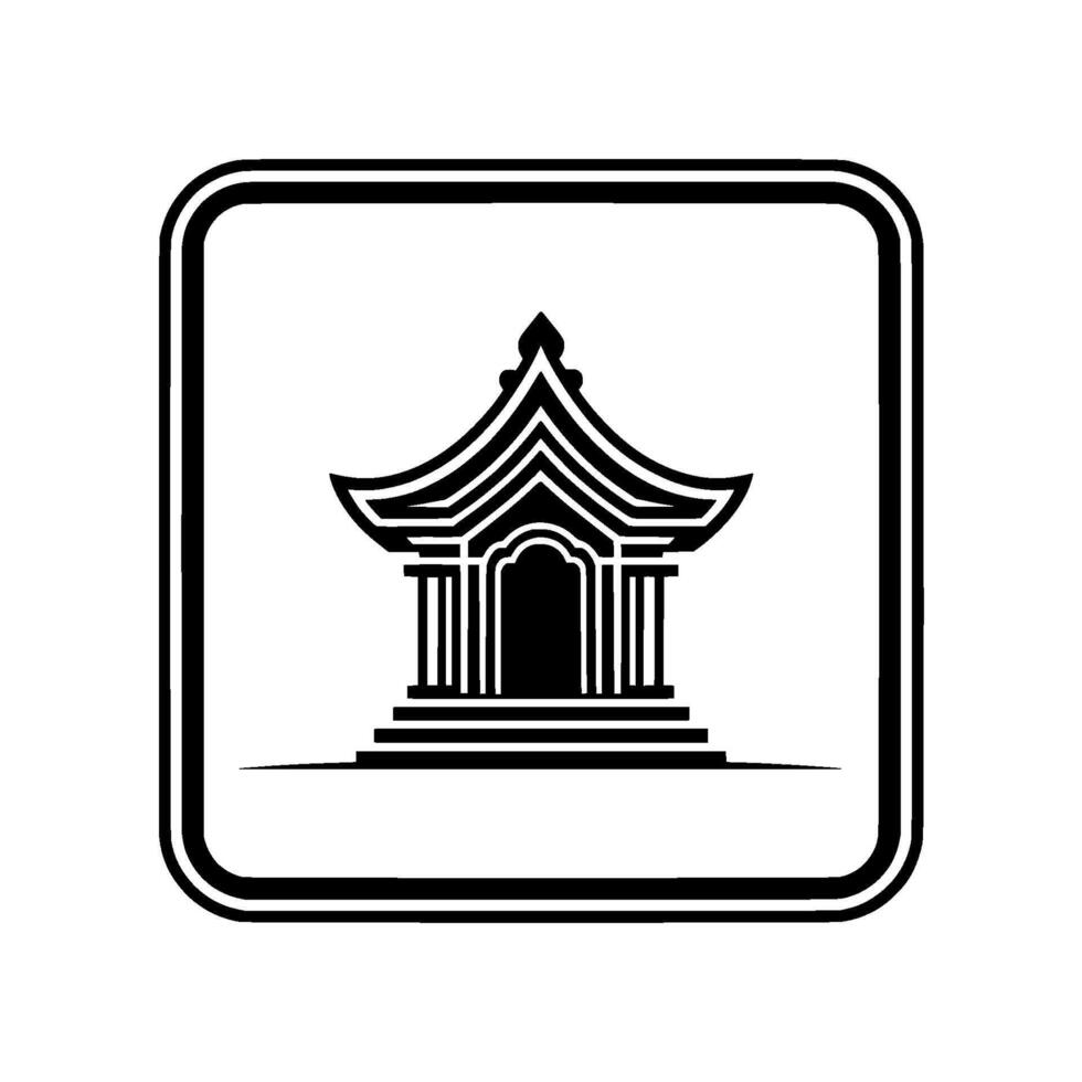 Minimalist Thai Temple Emblem, Symbolic vector