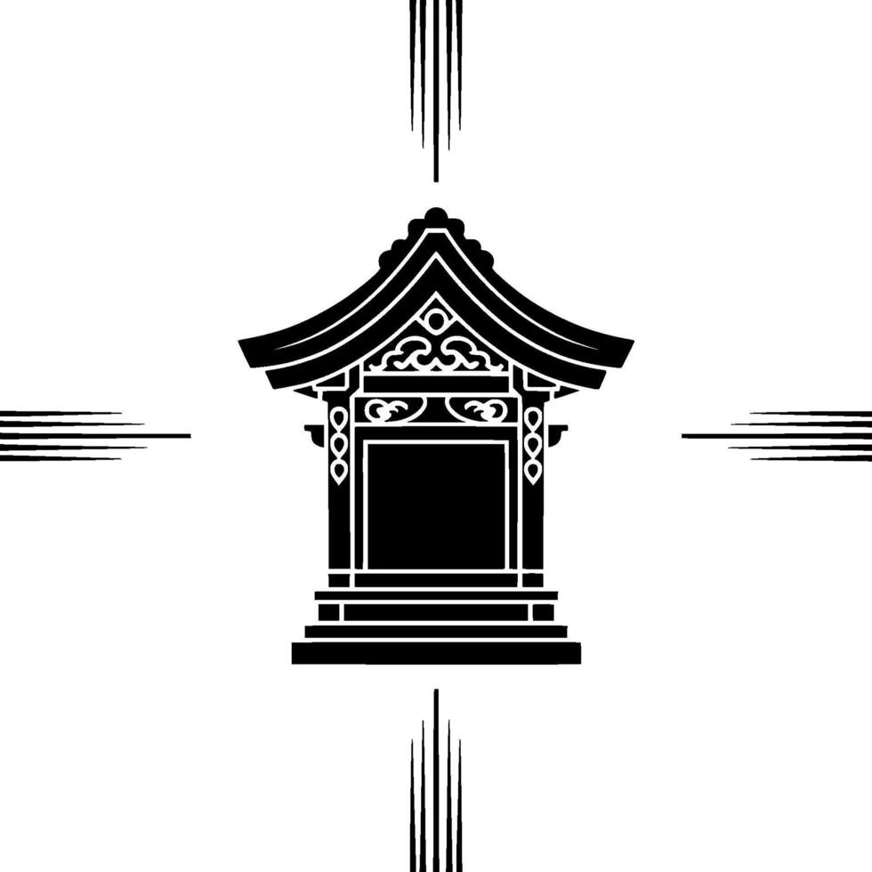 Japanese Pagoda Silhouette, Minimalist, Minimalism vector