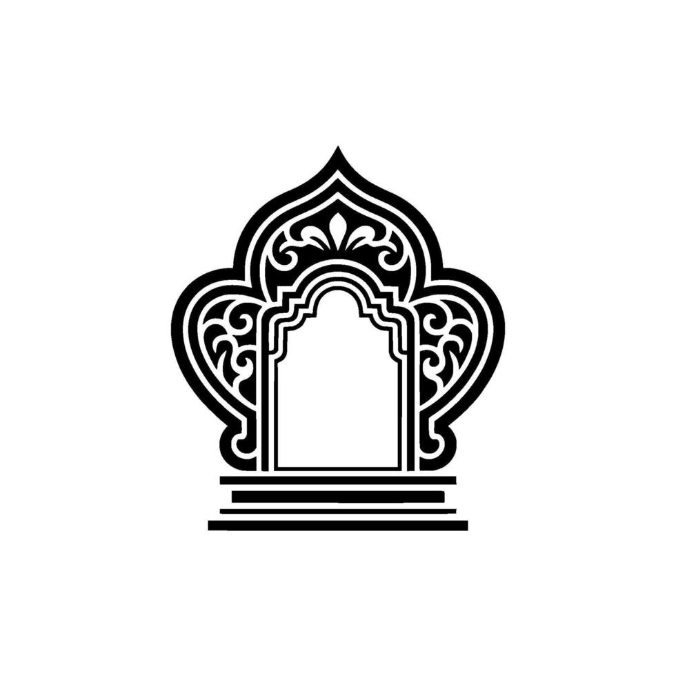 Intricate Moroccan Archway, Elegant Silhouette vector