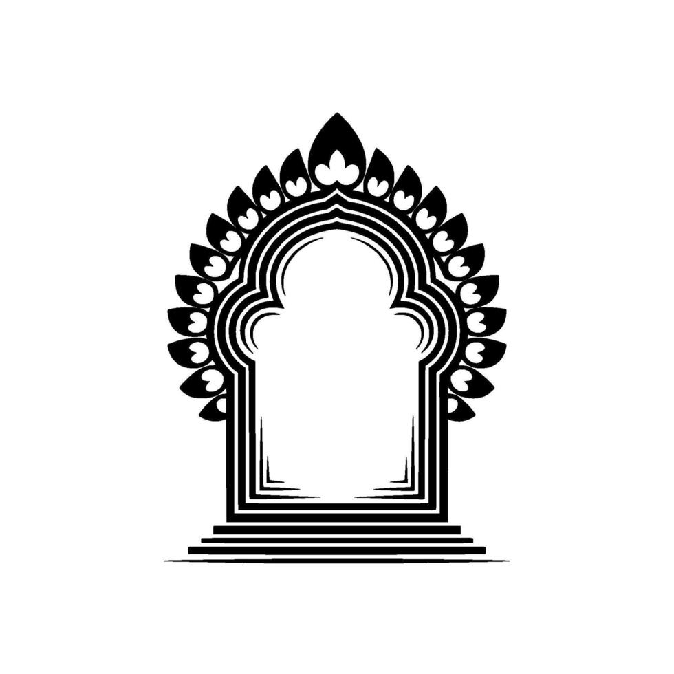 Intricate Archway, Geometric Ornamentation, Minimalist, Decorative vector