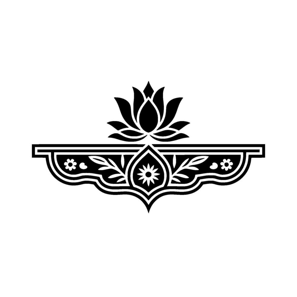 Elegant Lotus Emblem, Vintage Botanical, Floral vector