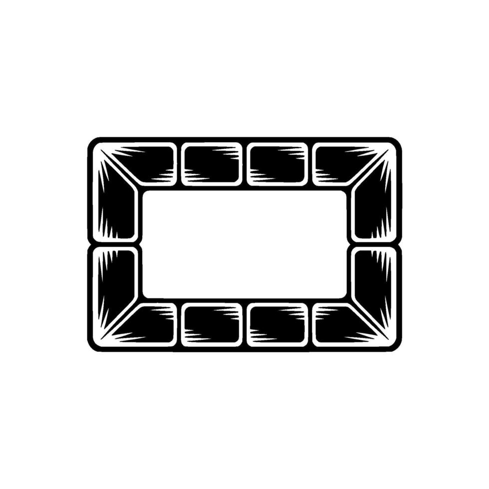 Geometric Brick Frame, Minimalist, Vintage Aesthetic vector