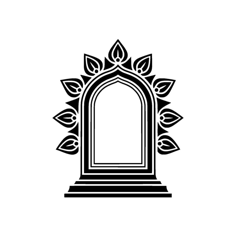 Intricate Archway, Minimalist, Symbolic Portal, Ornamentation vector