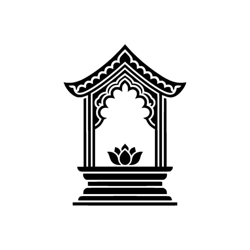 Intricate Indian Arch, Lotus Symbol, Minimalist vector