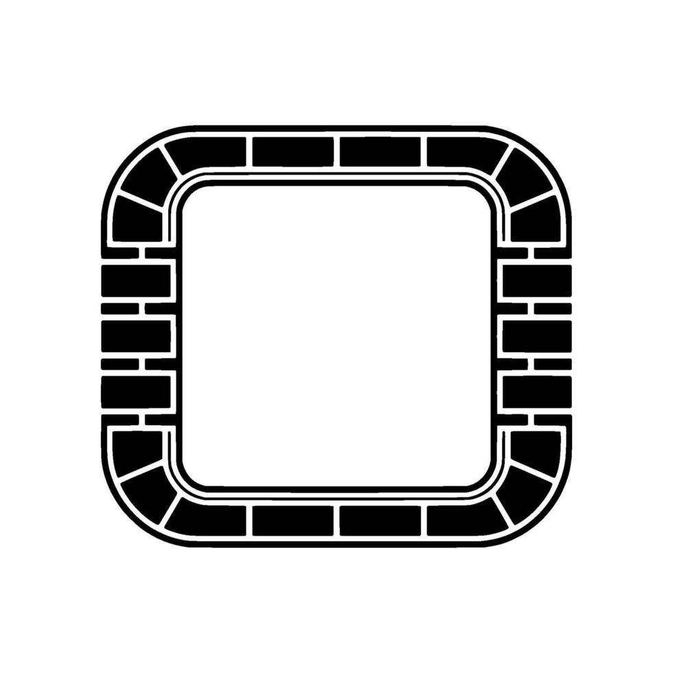 Geometric Brick Frame, Minimalist - Outline vector