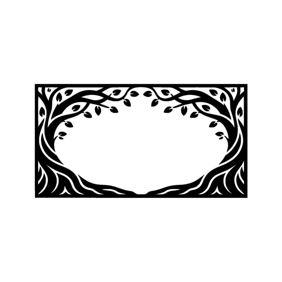 Elegant Black Tree Frame, Minimalist Botanical vector