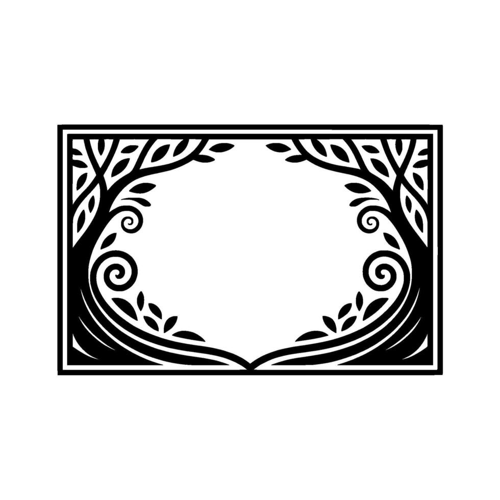 Art Deco Tree Frame, Elegant Border vector