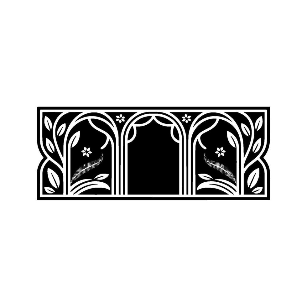 Intricate Archway, Botanical Ornamentation, Vintage vector