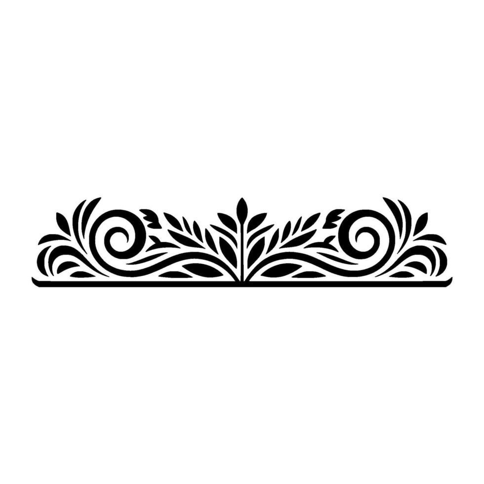Elegant Floral Border, Vintage Element, - Flourish vector