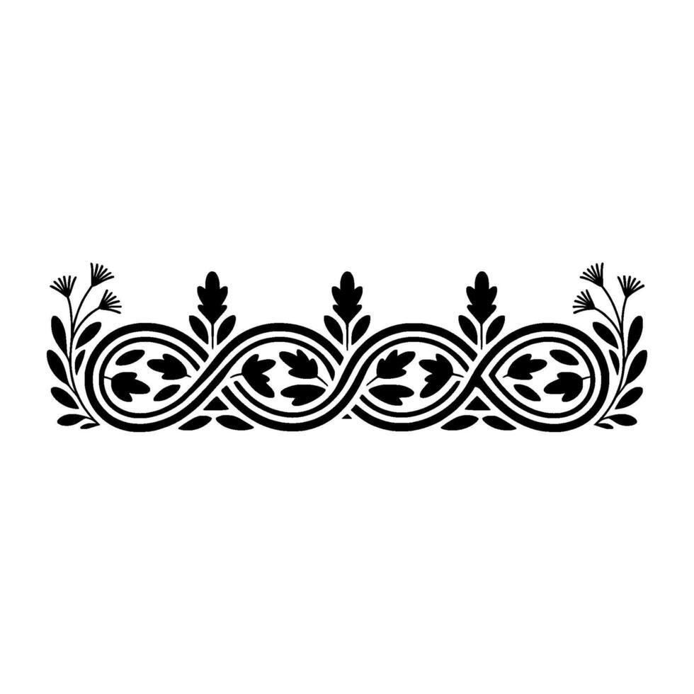 Elegant Floral Border, Vintage Element, - Foliage vector