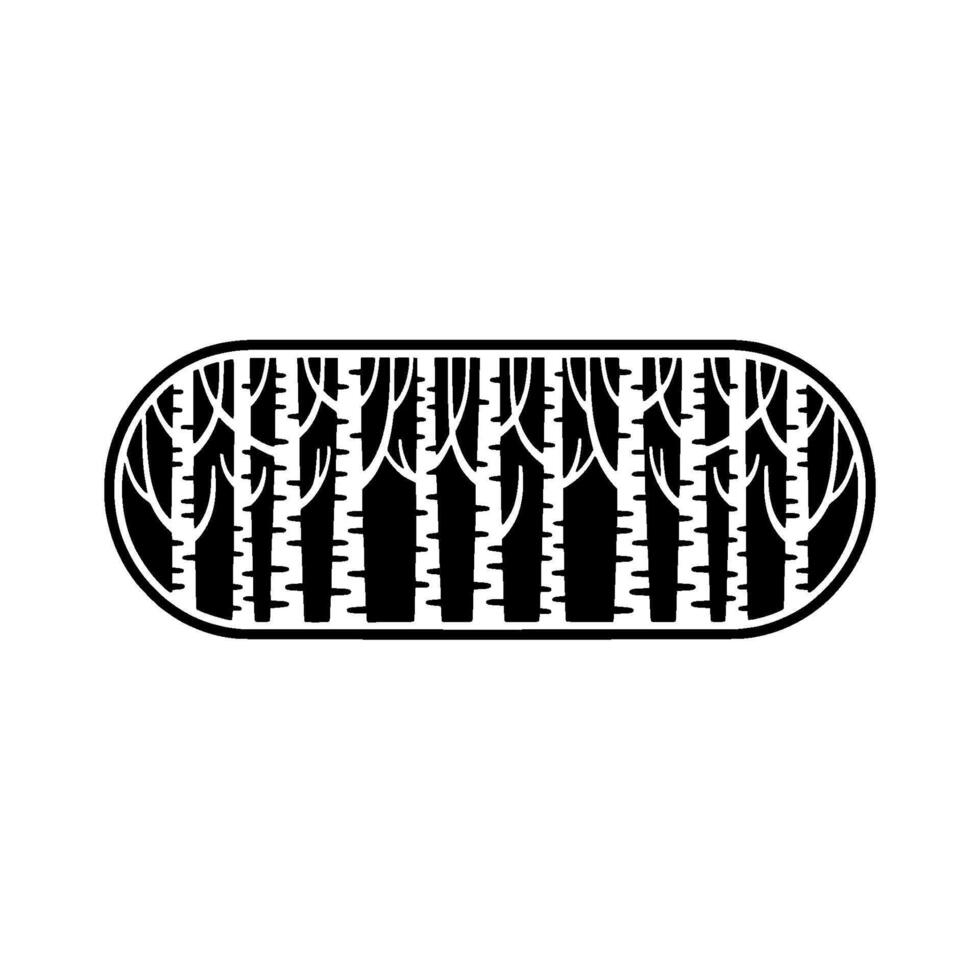 Stylized Birch Tree Emblem, Minimalist vector