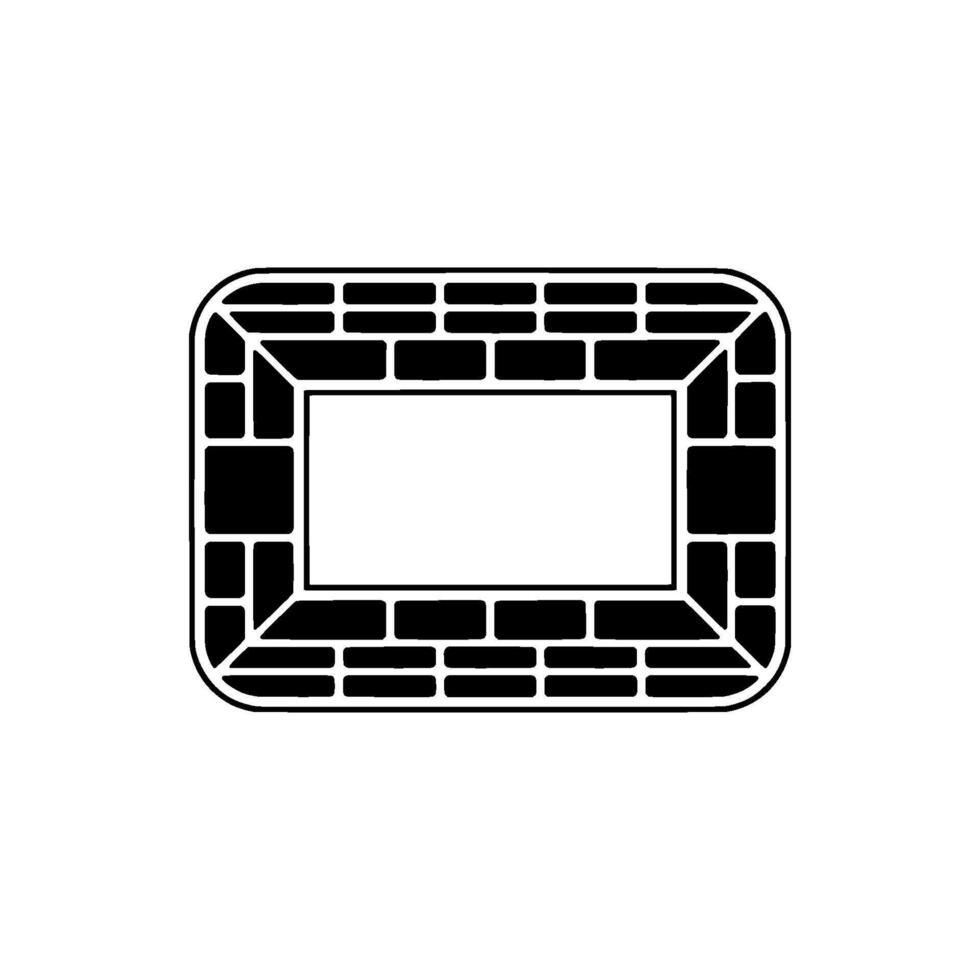 Minimalist Brick Frame, Geometric Composition vector