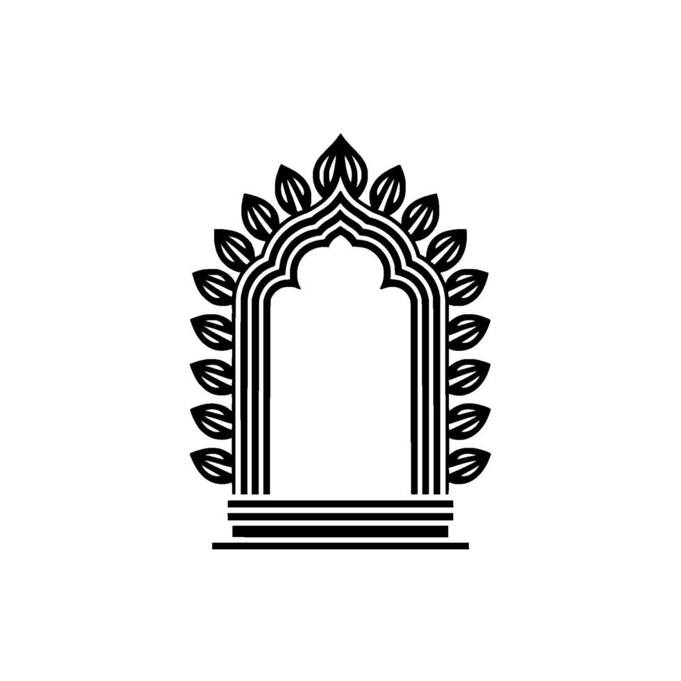 Intricate Archway, Islamic Ornamentation, Minimalist, Geometric vector