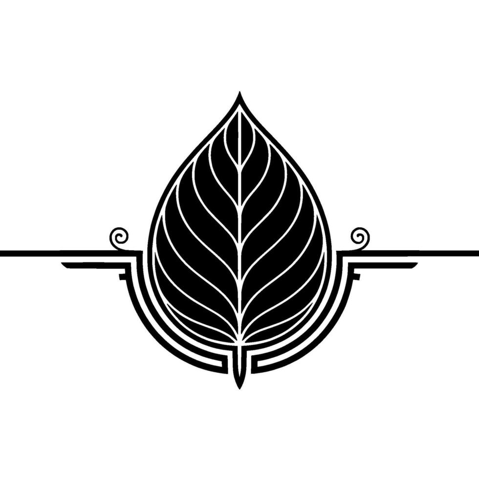 Elegant Leaf Emblem, Minimalist, Botanical Motif vector