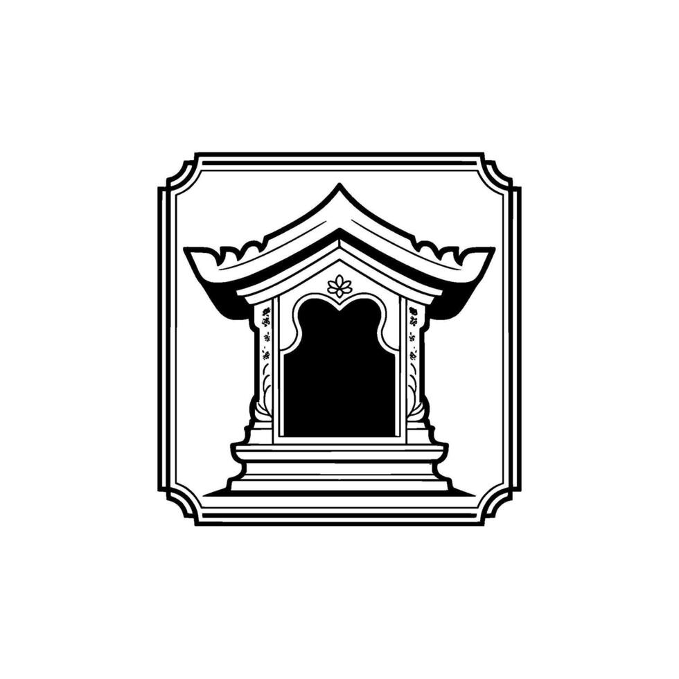 Ornamental Archway, Minimalist Emblem, Symbolic Portal vector