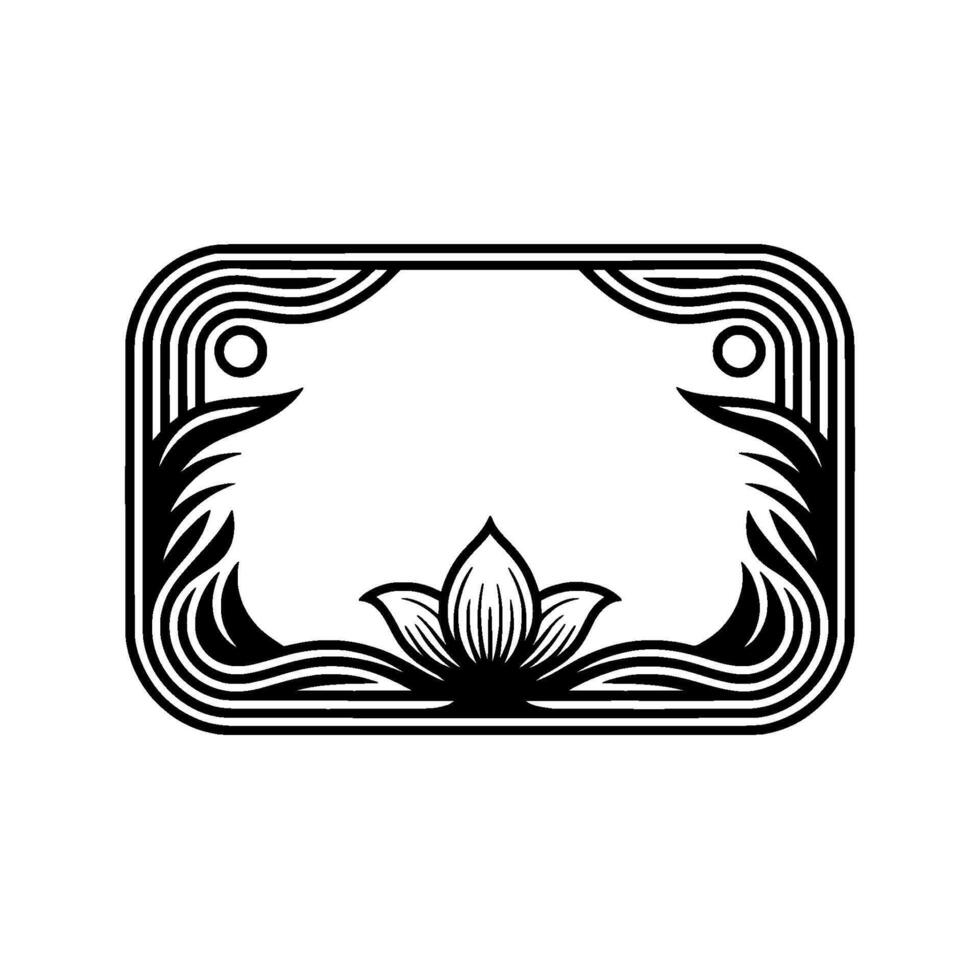 Geometric Lotus Frame, Minimalist vector