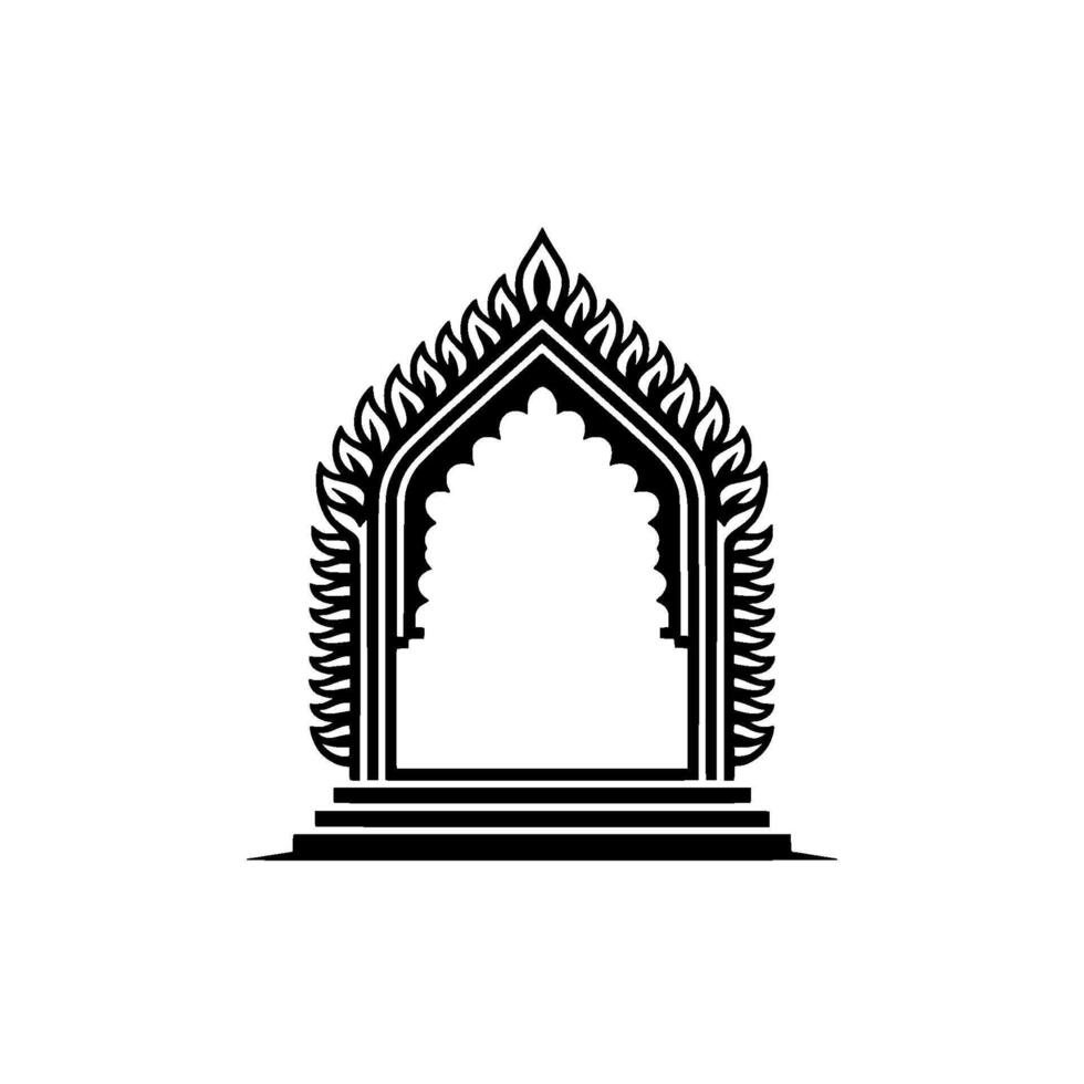 Intricate Archway, Geometric Ornamentation, Minimalist, Texture vector