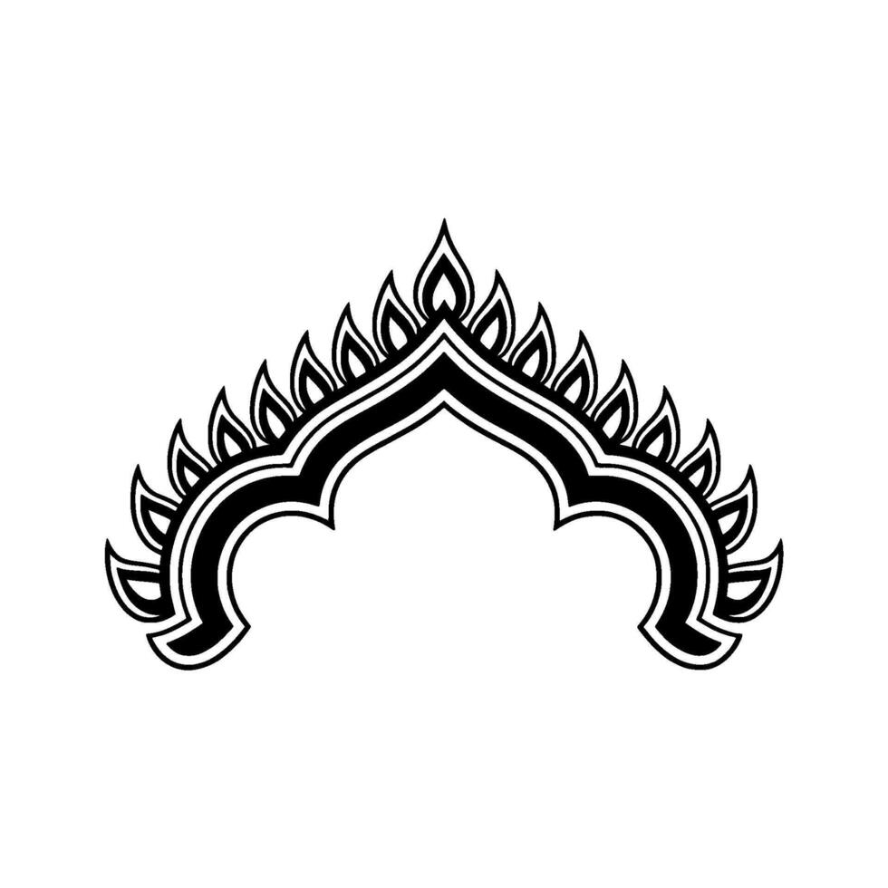 Intricate Arch Motif, Black White, Ornamental vector