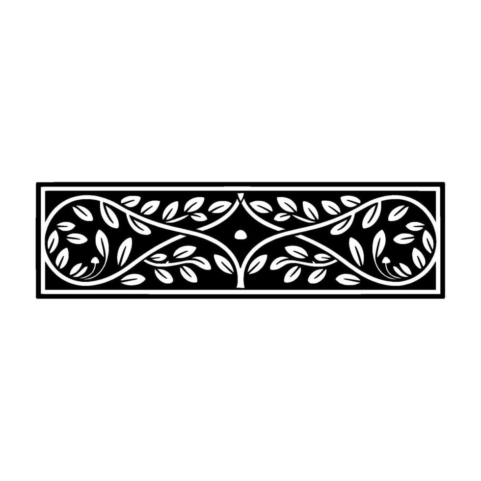 Elegant Botanical Border, Vintage Element, Linear - Floral vector